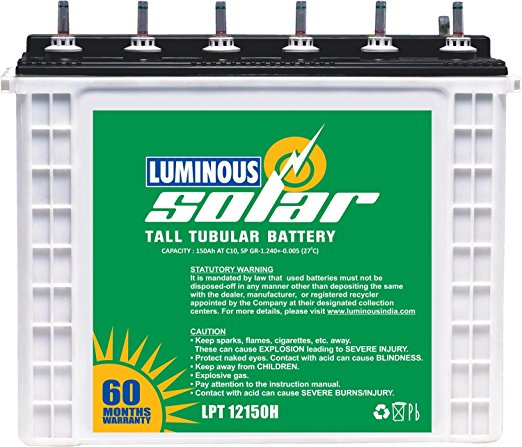Solar 150AH Tall Tubular With Luminous 1100 Combo